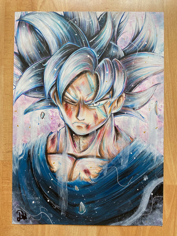 "Goku Ultra Instinct " Original A3 - - Drawin.shop