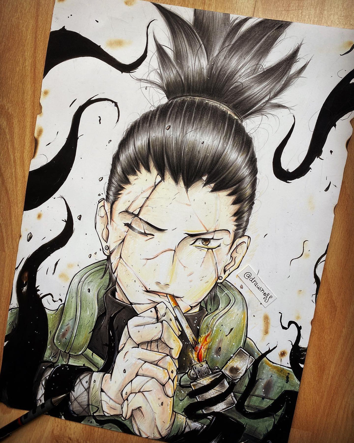 "SHIKAMARU" Original A3 - - Drawin.shop