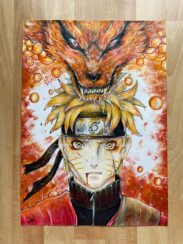 "Naruto X Kurama" ORIGINAL A3 - - Drawin.shop